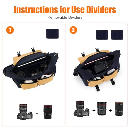 Bolso bandolera impermeable para cámara DSLR compacto miniatura 5