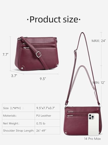 Image of WESTBRONCO Crossbody Bags for Women, Medium Size Shoulder Handbags, Satchel Purse with Multi Zipper Pocket