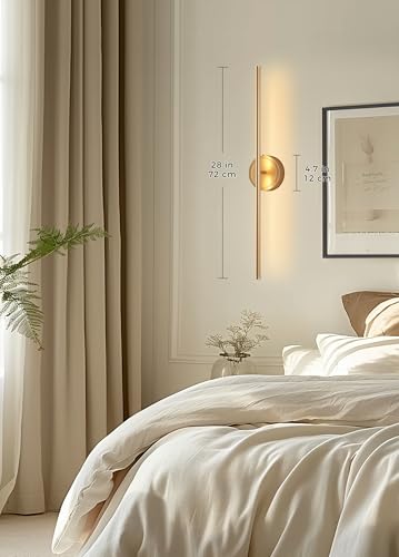 Image of Battery Operated Wall Sconces Set of Two, Gold Wireless Wall Lights not Hardwired 6000mAh, 350Rotation Dimmable Rechargeable Wall Lamp with Remote, Wall Decor for Living Room, Hallway, Bedroom