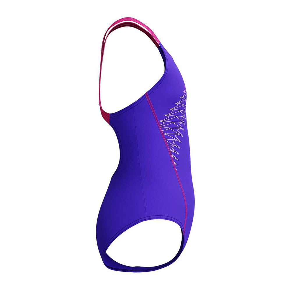 Speedo Mädchen Medley Logo Medalist Badeanzug Badeanzug Blau Lila