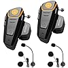 2x BT-S2 Helm Bluetooth-headset, BETOWEY Motorfiets-intercom Bluetooth-communicatiesysteem Interphone voor Paardrijden…
