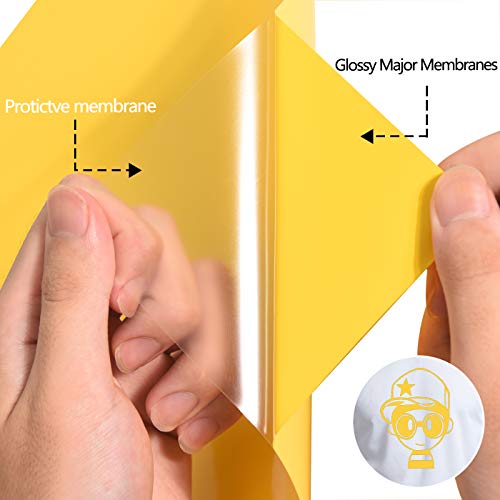 Image of RENLITONG Yellow HTV Iron on Vinyl 12Inch by 10ft Roll Heat Transfer Vinyl for T-Shirt HTV Rolls for All Cutter Machine - Easy to Cut & Weed for Heat Transfer Design