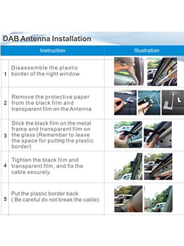 Erisin DAB+ Digital-Radio-Antenne mit verstärktem Antennen-Kit Adapter für Autoradio Android 9.0/10.0/11.0/12.0 USB-Anschluss