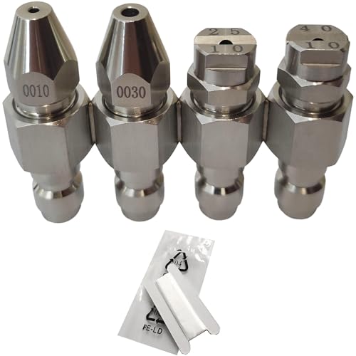 4 GPM Pressure Washer Nozzle Jrod Tip Water Cleaning Soft Wash Nozzle kits 4 Way J Rod Washing Tip Holder 1/4 Quick Connect 0 25 40