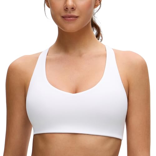 CRZ YOGA Butterluxe Racerback Sports Bras for Women - V