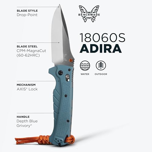 Benchmade - Adira Outdoor, Water, Fishing Knife, Plain Edge with Depth Blue Grivory Handle (18060) - Image 2