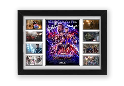 AllStarMedia Póster firmado de Avengers Endgame - Edición limitada de arte de Marvel, regalo para fanáticos de la película (enmarcado A3 (30 x 40 cm)