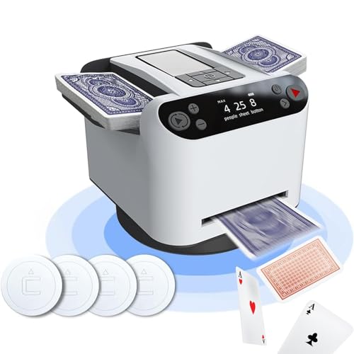 Distributeur de poker rotatif avec écran OLED mélangeur automatique de cartes rechargeable