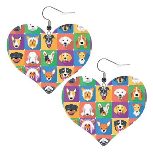 かわいい フレンチブルドッグ イヤリング おしゃれ レディース 揺れるピアス ハート型のピアス 耳飾り アクセサリー 人気 個性的 軽量 ファッション小物 日常 通勤 通学 撮影 文化祭 学園祭 友人 誕生日 プレゼント