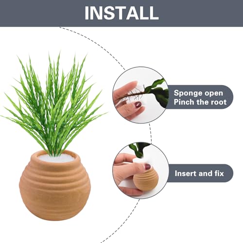 Image of 4 PCS Aquatic Plants Fixed Ring Set, Anti-Floating Ceramic for Fixing Water Plants Fish Tank Landscaping Ornaments Aquarium Decoration (Red)