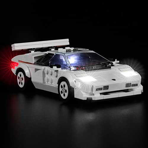 Image of BrickBling LED Light Kit for Lego Speed Champions Lamborghini Countach 76908 Building Kit, Lighting Set Compatible with Lego 76908 (Without Model)