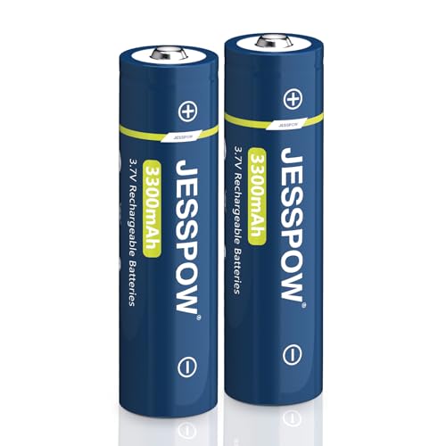 Wiederaufladbare 3.7V Akku 2 Stück, 3300mAh Batterie Lange Lebensdauer, für Taschenlampen, Stirnlampen, Ferngesteuerte Autos (Button-Top, Nicht AA-Akku) Wiederaufladbare 3.7V Akku 2 Stück, 3300mAh Batterie Lange Lebensdauer, für Taschenlampen, Stirnlampen, Ferngesteuerte Autos (Button-Top, Nicht AA-Akku)