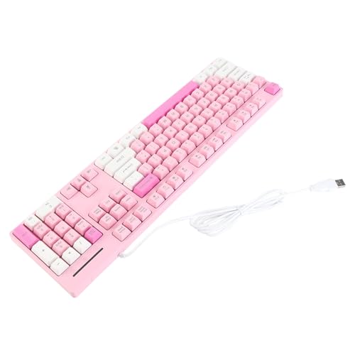 Clavier filaire rose à 104 touches avec interface USB pour PC Windows et OS X