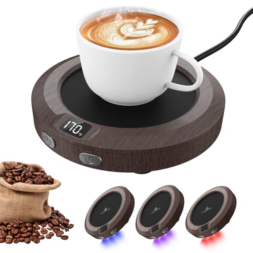 Mug Warmer, 50W Coffee Mug Warmer for Desk, Smart Coffee Cup Warmer Auto Shut Off, 3 Temp Settings & 2-12H Timer, Electric Beverage Warmer for Coffee, Tea, Beverage, Milk, Candle, Mug Warmer