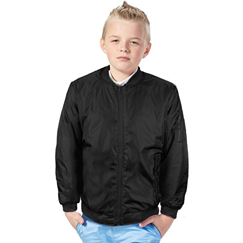 vkwear Boy's Kids Juniors Water Resistant Padded Zip Up Flight Bomber Jacket