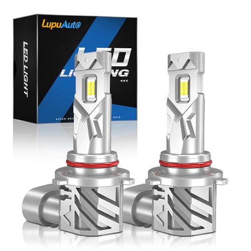 lupuauto Ampoule de Phare HB3 9005 LED 18000LM, 6500K Blanc, 500% de Puissance Lumineuse Originale, 1:1 Taille Remplace Lampe Halogènes et Xénon, Plug and Play, 2Pcs