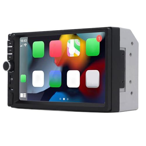 Car Stereo Radio Double Din with CarPlay, Mirror Link, 5.1, 7 Inch HD Touch Screen for Auto, Reversing Camera, Steering Wheel Control, for Safer Driving