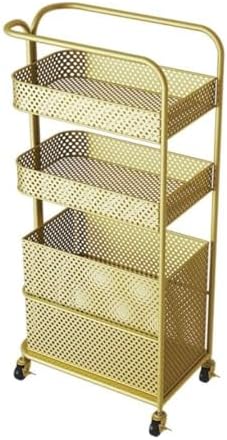 3-Tier Rolling Storage Cart - Metal Mesh Utility Rack for Kitchen, Bathroom, Laundry - Space-Saving, Multi-Functional Storage Solution, Easy Mobility, Durable Design