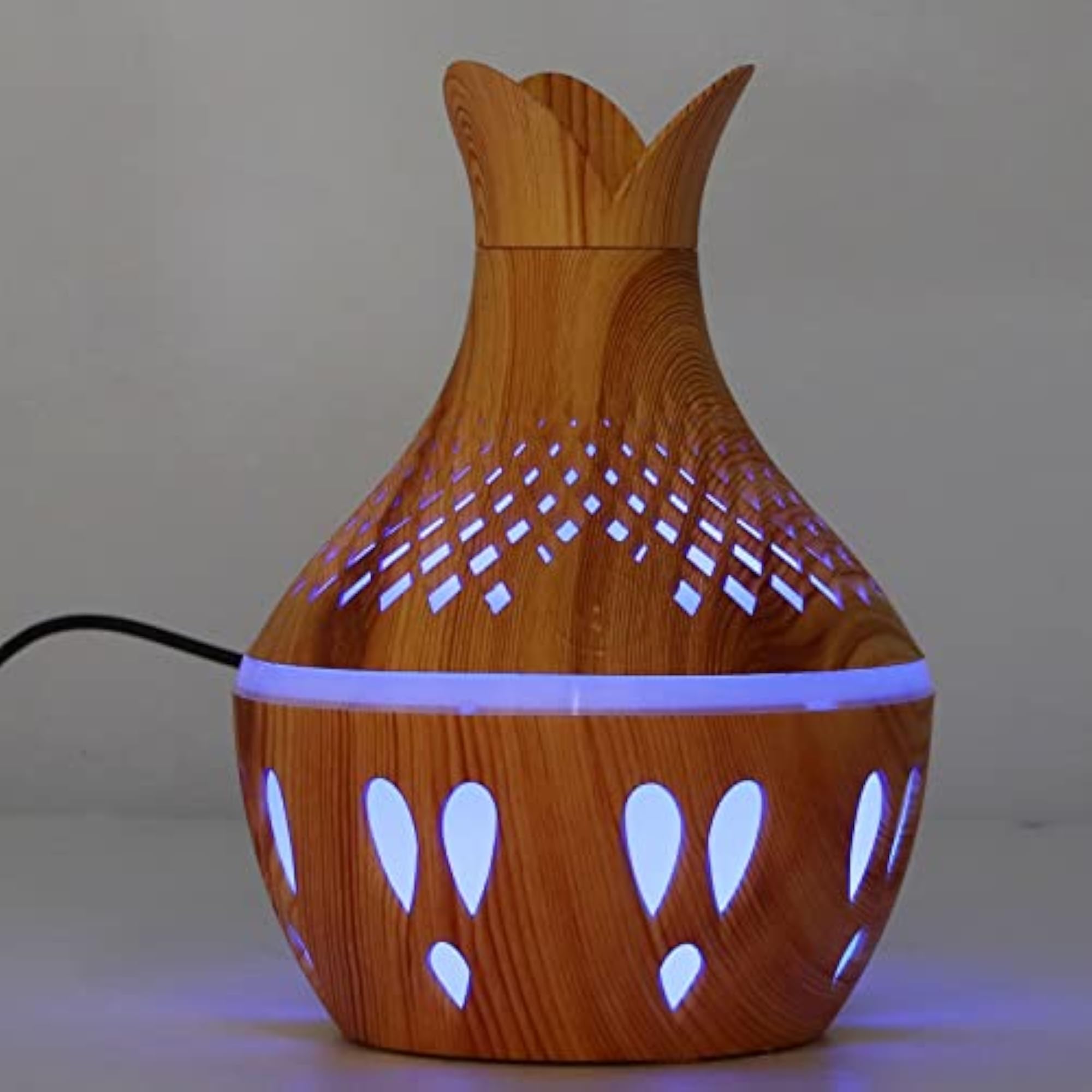 Wood Grain LED Light Aromatherapy Humidifier for Bedroom