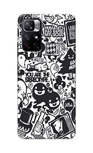 Image of Printed Hard Back Cover Case for Mi Redmi Note 11T 5G | Mi Redmi Note 11S 5G Back Cover (Mixed Cartoon) -702