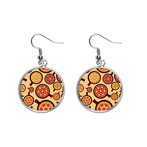 Pizza Italy - Pendientes colgantes de plata con forma de gota para mujer