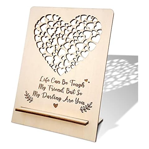 Inspirational Gifts for Women,Encouraging Gifts for Sisters, Daughters, Wives, Mothers, Girlfriends, Colleagues and Friends-Bedroom Decor,Laser Cut Heart-Shaped Signs and Plaques(B04) Cover