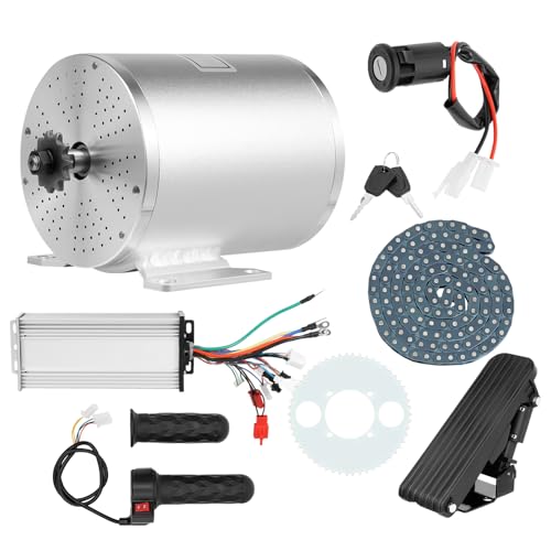 48-72V 3KW Elektrischer Bürstenloser, Bürstenloser Gleichstrommotor Elektromotor 4900 U/min Go-Kart Motor 30000W für Elektrisch Fahrrad, 3 Gänge Geschwindigkeit, 5.4NM