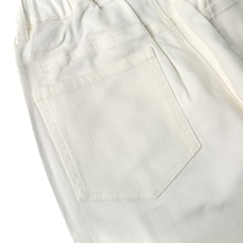 KIDSCOOL SPACE Toddler & Big Girls Jeans, 18M-13T Simple Desgin Ribbed Waist Stretch Denim Pants3