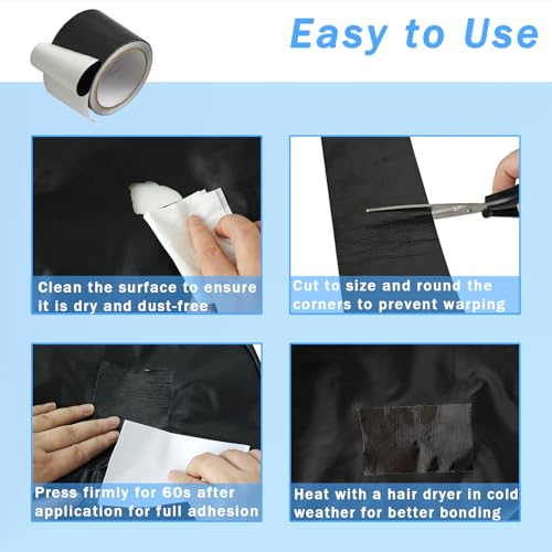 Image of RV Awning Repair Tape, Waterproof Fabric Repair Tape Outdoor UV Proof Tent Repair Kit Heavy Duty Tear Repair Patch Kit for Canvas, Underbelly, Tarp,Tent, Sail and Boat Covers (3IN x 25FT)