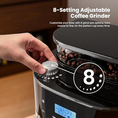 Kismile 10-Cup Drip Coffee Maker with Grinder