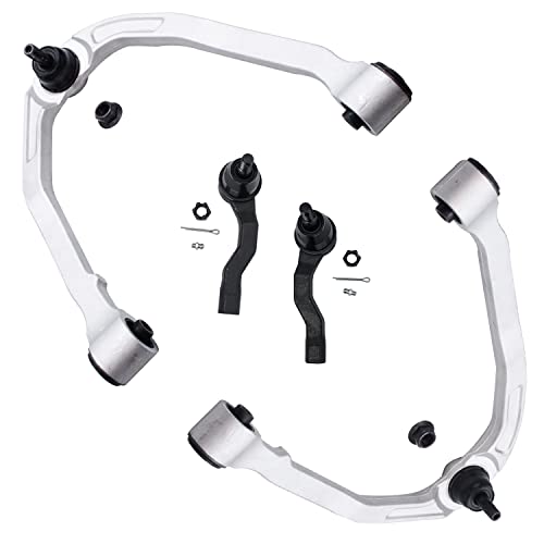Image of Detroit Axle - 4pc Front End Control Arms Kit for 03-07 Infiniti G35, 03-09 Nissan 350Z, 2 Upper Control Arms 2 Outer Tie Rod Ends 2003 2004 2005 2006 2007 2008 2009 Replacement