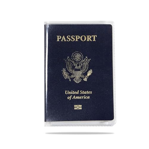 Image of Kraptick Polypropylene Passport Cover, Transparent & Waterproof Passport Cover, Passport Coverage Protector, Passport Covers with 2 Additional Pockets for Cards & Tickets (Pack of- 2)
