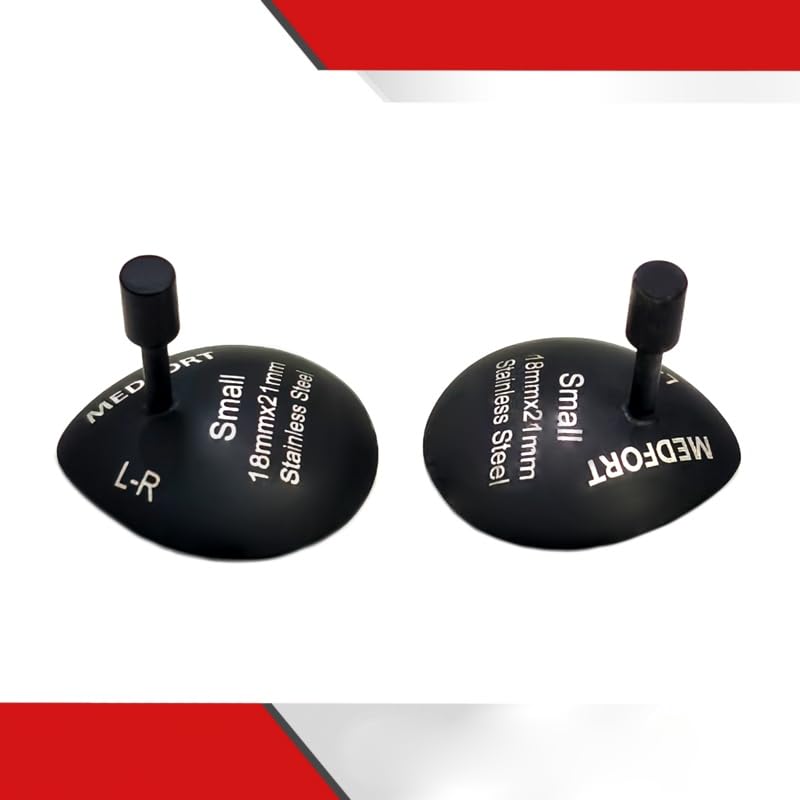 Corneal Eye Shield Protector, Stainless Steel, 18mm x 21mm Small, Black, Set of 2, Model II