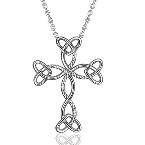 Collier de Pendentif en Argent véritable Cross YZCIS cadeau idéal anniversaire