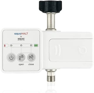 FLIP Smart Home Water Toilet Leak Detector Alarm and Automatic Shut Off Valve - Water Sensor Alarm Shut Off Tool - Easy Installation - Battery Operated - Protect Your Home from Water Damage