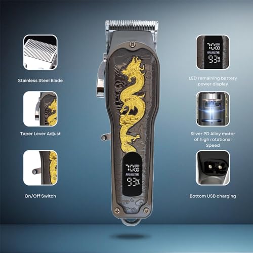 Image of NIKAI NK-1982 Salon Series Professional Cordless Hair Clippers Electric Hair Cutter Machine Kit Wireless Hair Grooming Trimmers Set, Rechargeable Li-ion Battery 2000mAh 120 mins Runtime, Design D
