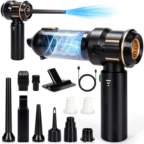 SERIONR Aspirateur à Main,26000 PA Aspirateur à Main Sans Fil,4 en 1 Puissant Aspirateur de Voiture,Mini Aspirateur 3 Vitesses avec Moteur Sans Balais Brosse...