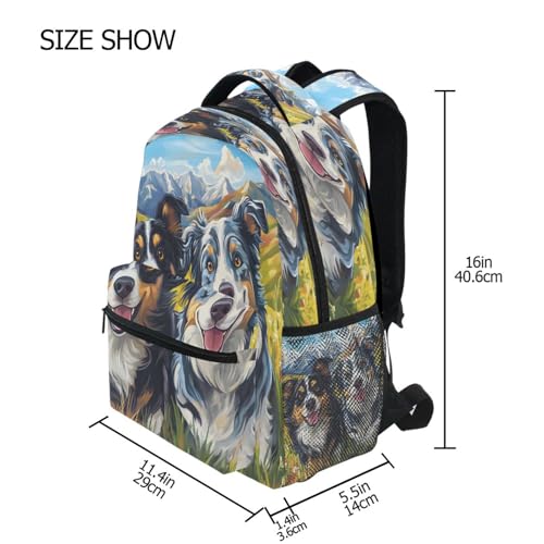 Puppy Dog Leaf Mountain Backpack for School Boys Girls Adults Kids Bookbag Laptop Bag 18L4