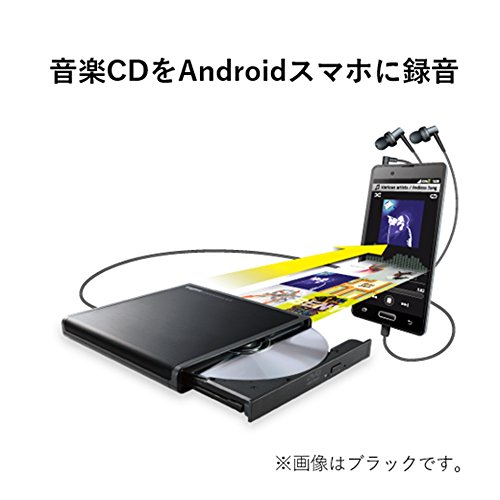 ロジテック CDドライブ スマホ タブレット向け 音楽CD取り込み USB2.0 Type-C変換アダプタ付 ホワイト LDR-PMJ8U2RWH の商品画像 1