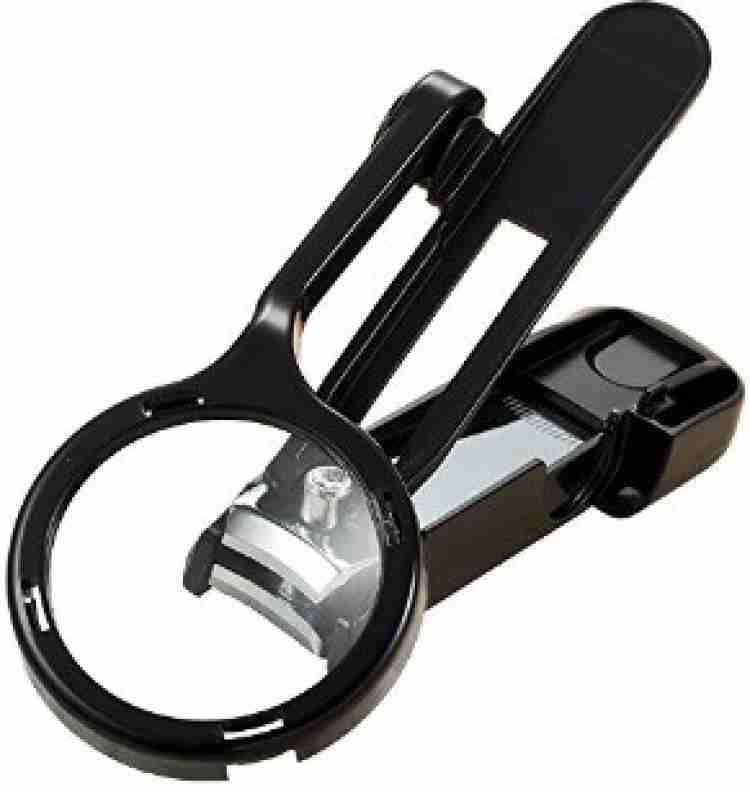 MVM Enterprise Stainless Steel Nail Clipper with Magnifying Glass Manicure Pedicure Tools Nail Clipper Cutter for Children Old People 1 pcs