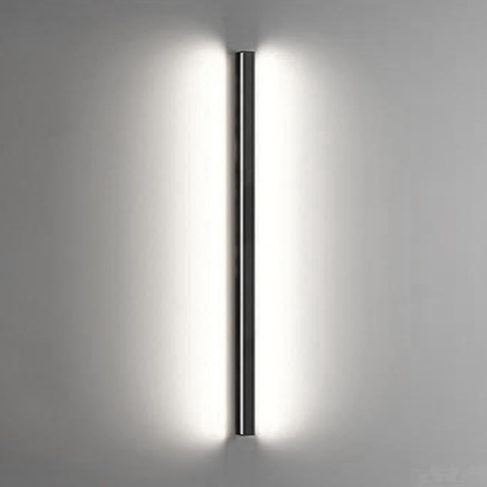 YFMYY LED Strip Wall Lights Indoor, Modern Wall Light Rectangular Black Nordic Minimalist Wall Lamps, Long Bar Wall Sconce Lighting Black for Bedroom Living Room Corridor Stairs