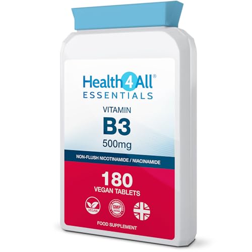 Vitamin B3 Nicotinamide 500mg per Tablet - 180 Tablets - 6 Months Supply