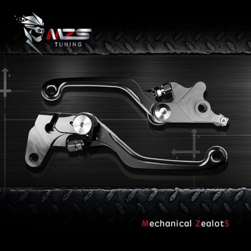 Image of MZS Black Dirt Bike Brake Clutch Levers Pivot CNC Compatible with CR125R 2004-2007 / CR250R 2004-2007 / CRF250R 2004-2006 / CRF450R 2004-2006 / CRF250X 2004-2018 / CRF450X 2005-2018