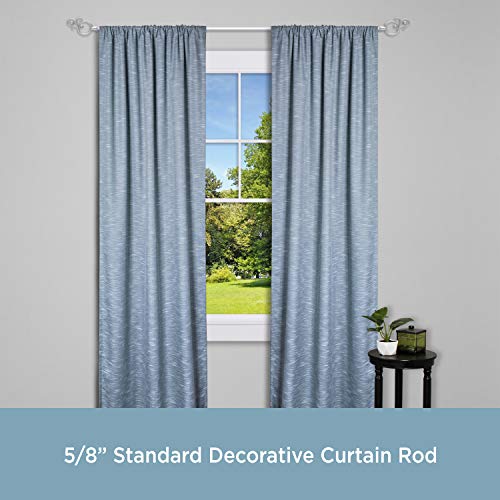 Kenney Valencia Standard Decorative Window Curtain Rod, 48-84", Satin Nickel #TOP5