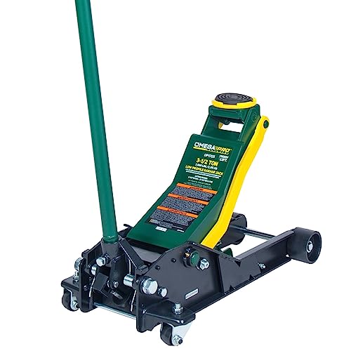 Omega Pro 3.5 Ton Low Profile Floor Jack - Lowering Speed Control with Hydraulic Quick Magic Lift - Heavy Duty Lifting from 3.5\" to 21.5\" for Auto Car Garage Shop