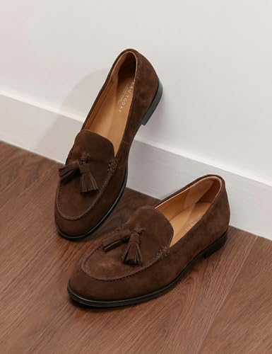 Image of BEAU TODAY Suede Tassel Loafers for Women, Slip On Flats Shoes Women Comfortable, Lightweight Ladies Loafers Shoes Dress Casual Business Driving Moccasins for Work