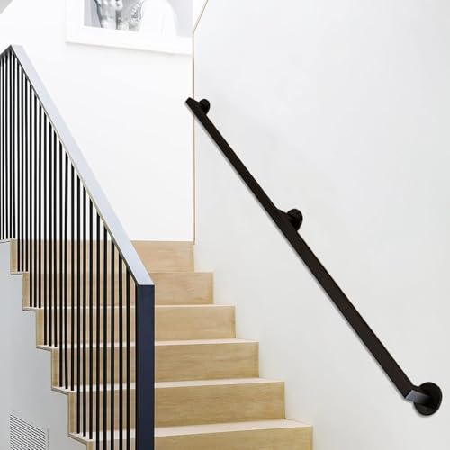 Rampe d'escalier en fer forgé noir kit complet 150 cm
