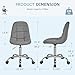 VECELO Height Adjustable Business Task Chair - Comfortable Padded Faux Leather Office Chair, Premium Craftsmanship, Rolling Swivel Desk Chair for Home Office Conference Room-Grey