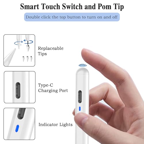 Image of Stylus Pen for Touchscreen for iOS /Android, iPhone Stylus Pen Fine Tip, High-Precision Tablet Pencil for Android /Samsung /Mi /Huawei /Vivo /Lenovo and Other Android Smartphone and Tablet-White