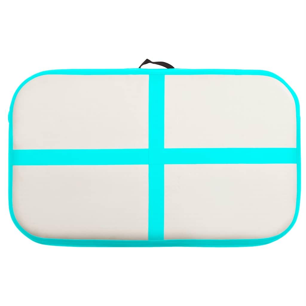 vidaXL Tapis Gonflable de Gymnastique avec Pompe Tapis d'exercice Tapis de Yoga Kickboxing Parc Lutte Ecole Club Sportif 60x100x15 cm PVC Vert